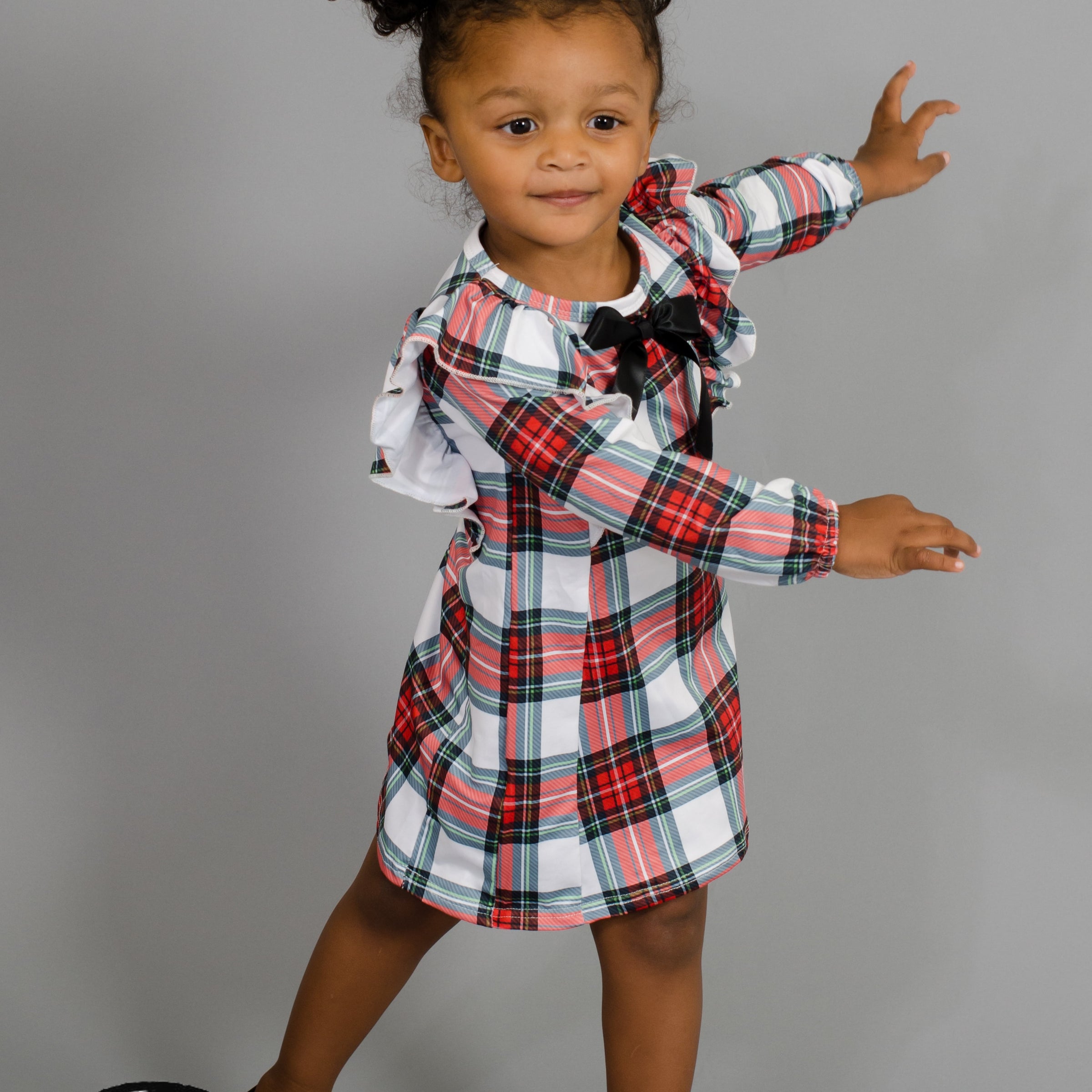Baby girl 2025 plaid holiday dresses